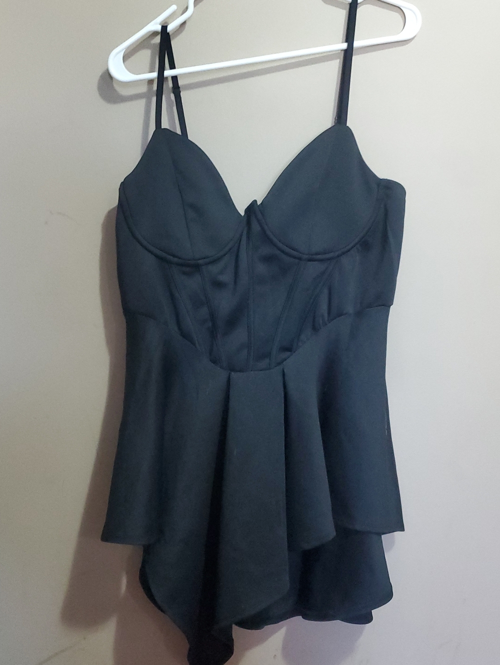Shein Black Peplum Bustier Tank Top Size OXL